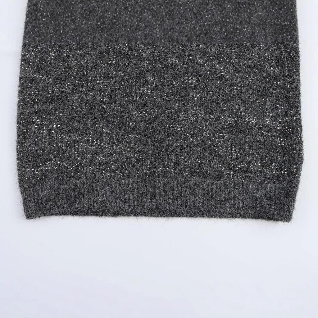 2025 Spring Women's V-neck Knit Vest with Sequin Beads