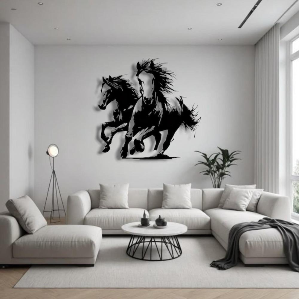 Horses Metal Wall Art Dynamic Freedom Power Design
