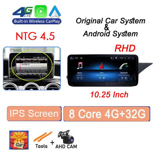 RHD 10.25" For Mercedes Benz E Class W212 2009 - 2015 Head Unit Android 14 Car Raido GPS Navigation Multimedia Player Video