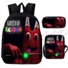 3Pcs/set Garten Of BanBan Backpack Anime Game School Bags Boys Girls Bookbag Cartoon Large Capacity Children Schoolbag Mochila