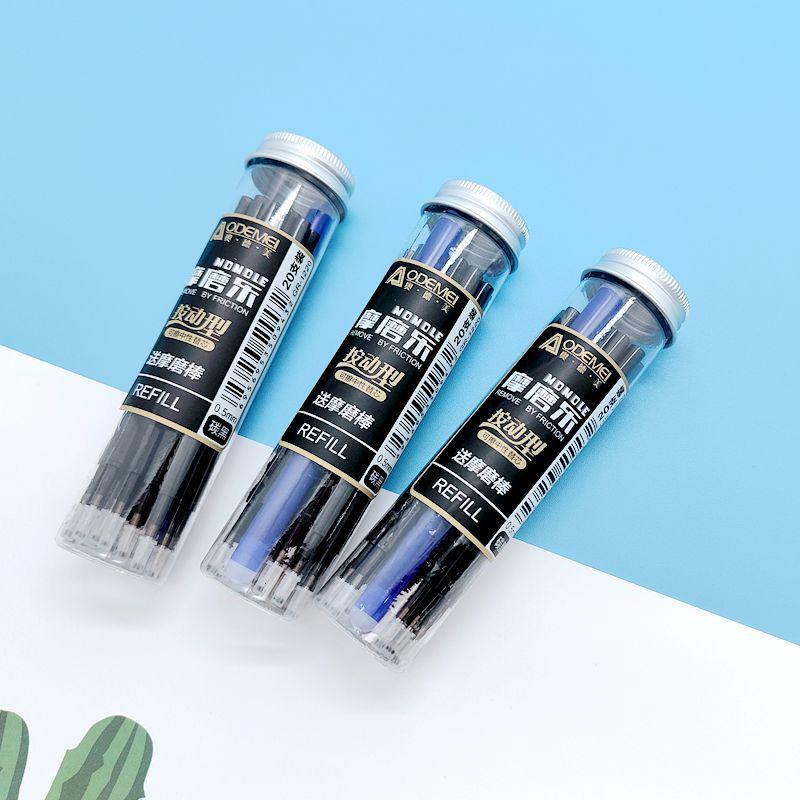 20-Pack 0.5mm Erasable Click Pens with Refill Cores - Moli Moli Le, Blue & Black Ink