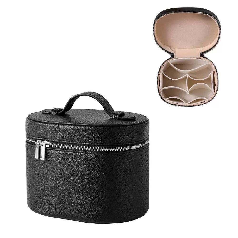 Large Capacity Cosmetic Box Internal Storage Box PU Leather Makeup Bag Zipper Closure Waterproof Travel Organizer Bag Daily Use