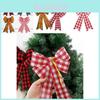 Festlig röd och vit rutig PVC julrosett för elegant juldekoration