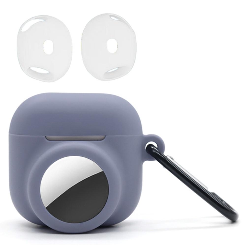 

Silicone Case Combo Set for Apple AirPods 4/AirTag Cover with 2Pcs Earphone Cap and Carabiner L