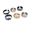 10Pcs Stainless steel engraved textured ring - simple men's or women's plain ring jewelry accessory