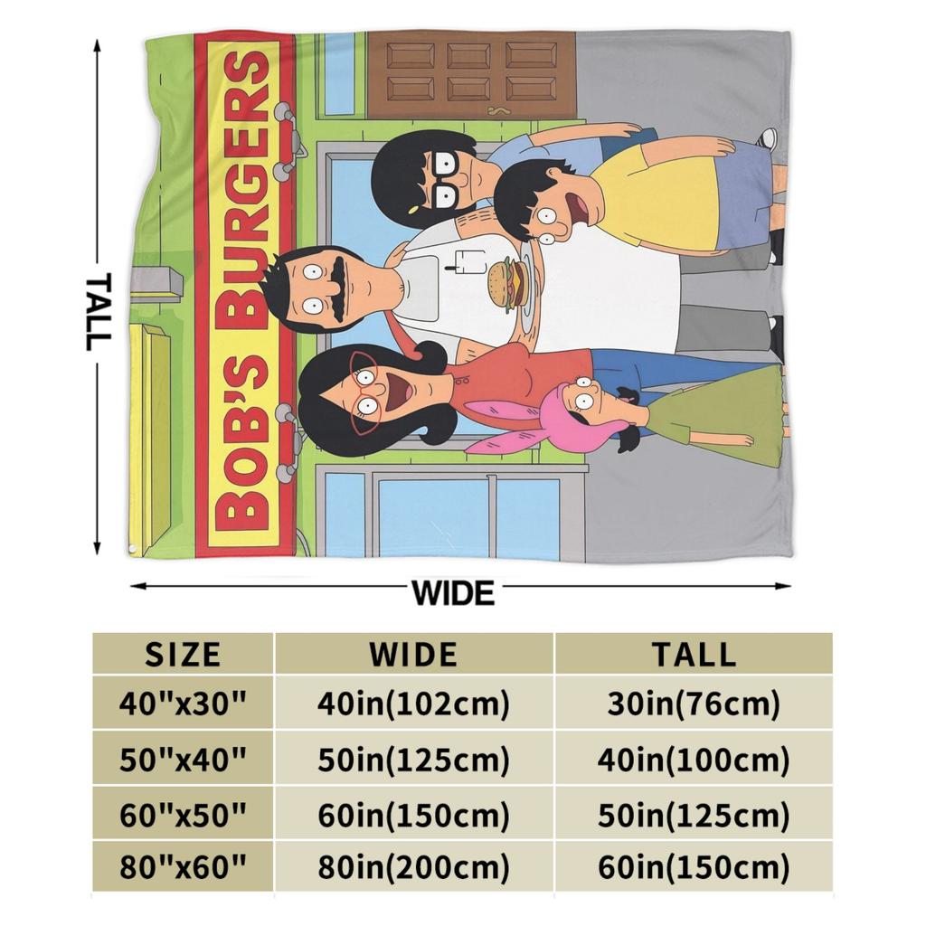 B-Bob Burgers Thanksgiving Throw Blanket for Couch Fuzzy Soft Plush Blanket 50x60 Inch Multi-size Bedspread for All Seasons
