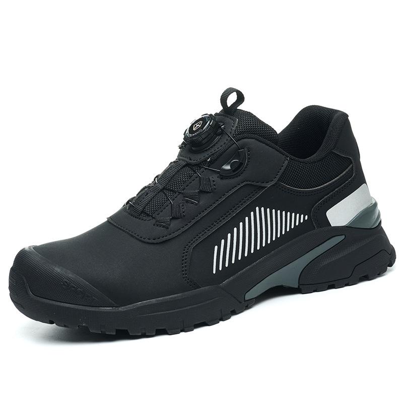 

Новая рабочая обувь мужская ударопрочная и проколостойкая летняя дышащая, легкая дезодорирующая поворотная безопасная строительная обувь 717 Rotating Button, Black; 36