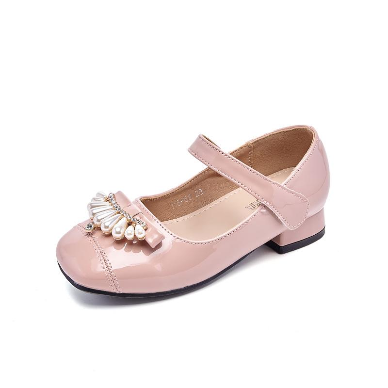 2026New girls' high-heeled princess shoes, spring and autumn children's leather shoes to match dresses, little girls' Mary Jane fashion shoes
