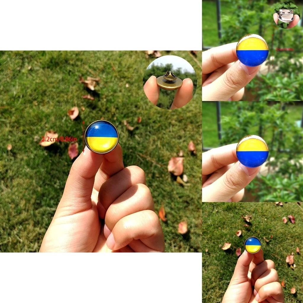 Eye-catching Ukraine Flag Button Badge Brooch For Accessories