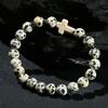 Natural Stone Bead With White Turquoise Cross Bracelets Women Men Classic Stretch Bangles Reiki Elastic Bracelet Gift