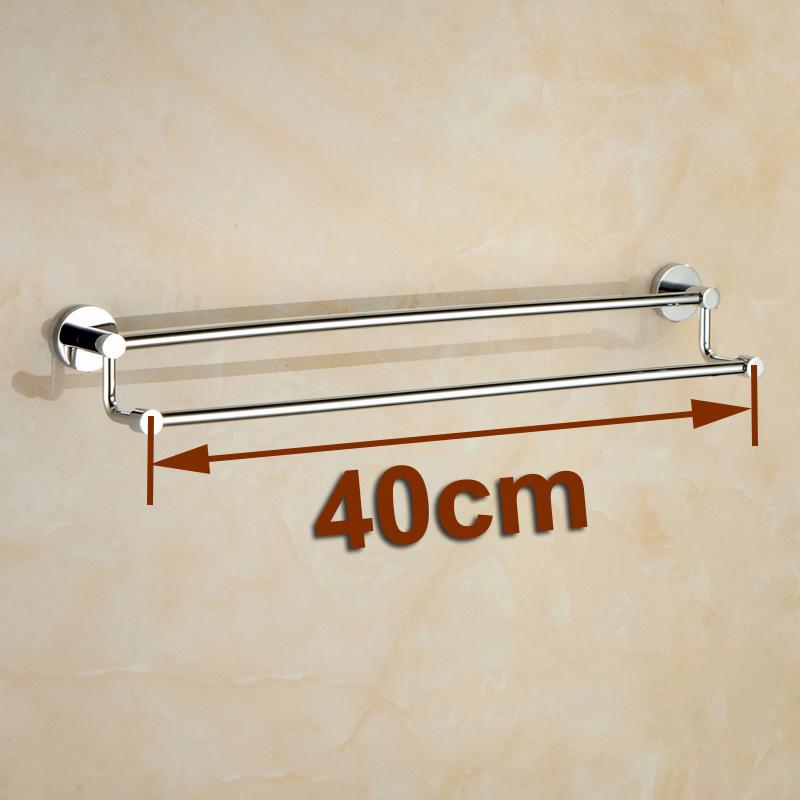 30/40/50/60cm Montado en la Pared Color Cromado Latón Hecho Doble Barra para Toallas Para Accesorios de Baño Toallero Portatoallas YT-10198