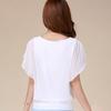 Women Summer Tops O-Neck Short Sleeve Chiffon Tops Loose Fit Solid Color Thin Pullover Tops Casual Office Work Tops