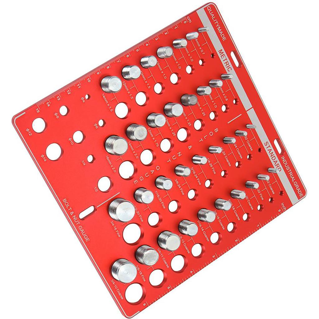 34 Nut and Bolt Thread Checker Aluminum Alloy Standard Size Inch and Metric Thread Identifier Gauge