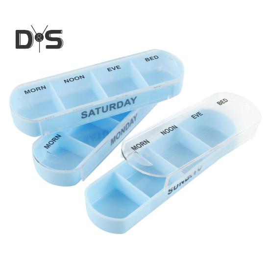 Pillendose, Medikamenten-Aufbewahrungsbox mit mehreren Fächern, BPA-frei, wasserdicht, feuchtigkeitsbeständig, wöchentliche Pillenbox