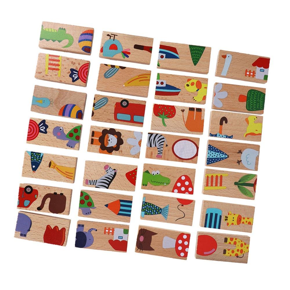 28 Pieces Stackable Colored Building Blocks Wood Wood Building Blocks Set Indoor Play