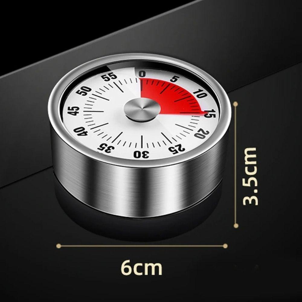 Magnetic Mechanical Timer Stainless Steel Alarm Clock Multifunctional Rotating Timer  Study