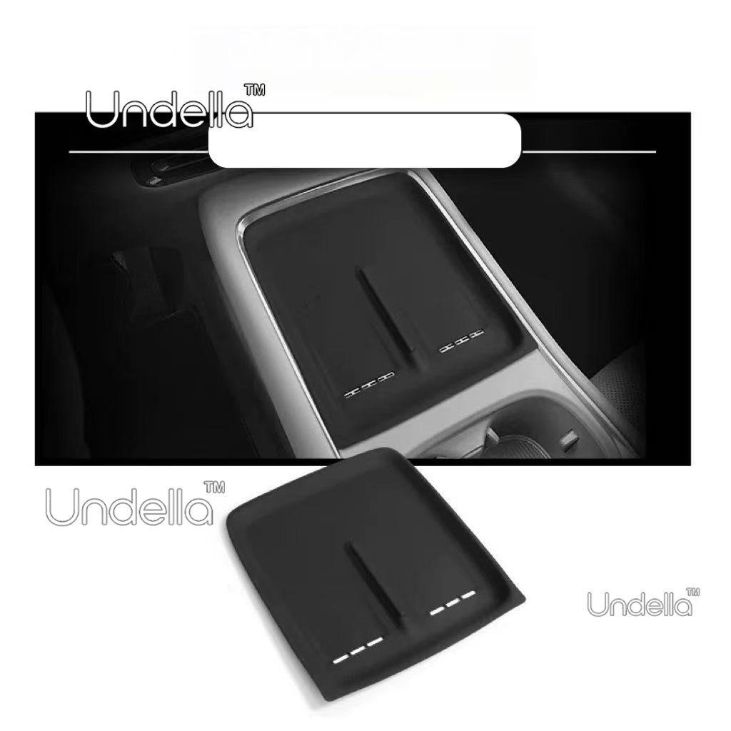 Pour XPENG P7+ P7plus 2026 2027 Boîte de rangement d'accoudoir de voiture Console centrale Console centrale Charge sans fil Coussinet en silicone Accessoires