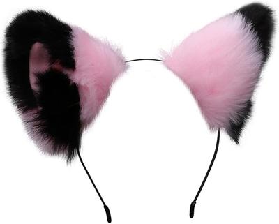 Cute Furry Cat Fox Ears Cosplay Anime Furry Headband - Pink and Black