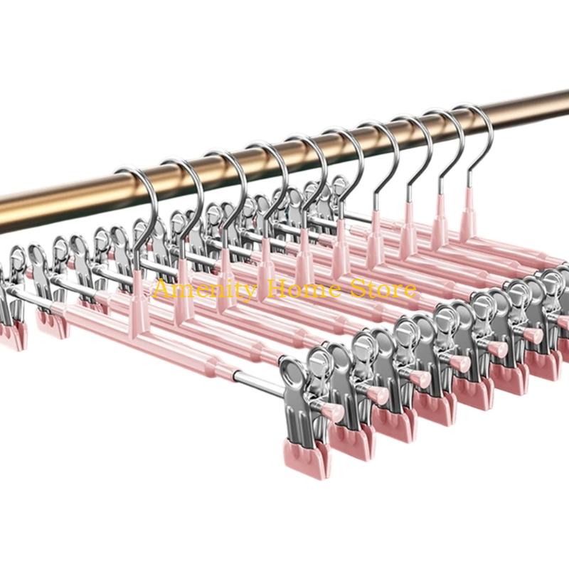 F26C Nonslip Thickened Adjustable Stainless Steel Pants Hangers Multipurpose Clothes Hook For Home Laundry Organization