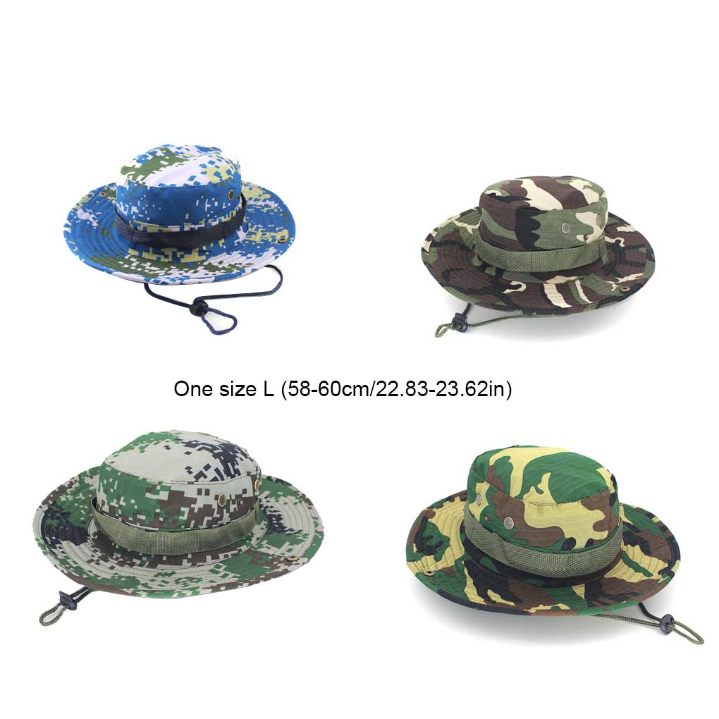 Women Men Camouflage Sun Protection Hat Hats Polyester Cap Solid Seaside Head Headwear Decoration Adults Summer Color