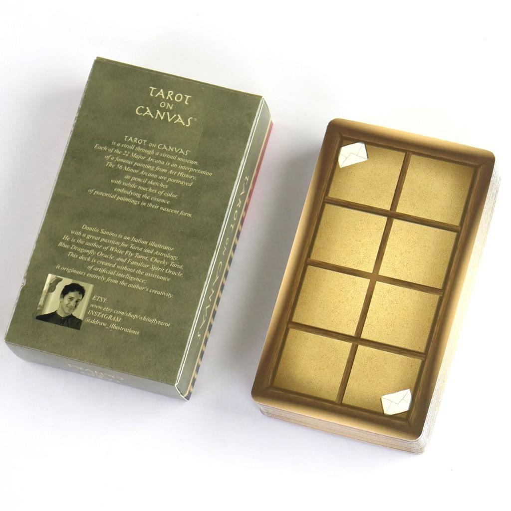 10.3*6cm Tarot on Canvas - A Stroll Through A Virtual Museum, 78 Pcs Tarot Cards Based on Rider Waite System