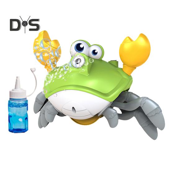 

Ходячий краб, автоматическая мыльная машина, со светодиодными огнями и музыкой, электрический игровой набор для игр с мыльными пузырями для детей зелёный