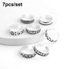 9Pcs Foot Ring Open Adjustable Toe Rings Wave Pattern Alloy Ring Adjustable Rings Set for Women Beach Foot Jewelry 9-piece Set
