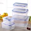 1/4pcs Sealed Storage Box with Lid Rctangular Kitchen Refrigerator Plastic Crisper Microwave-heated Lunch Box Food Storage Box