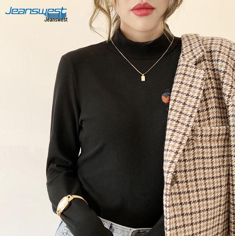 Jeanswest Women s Faux De-Velvet Graphic Thermal Long Sleeve Top L