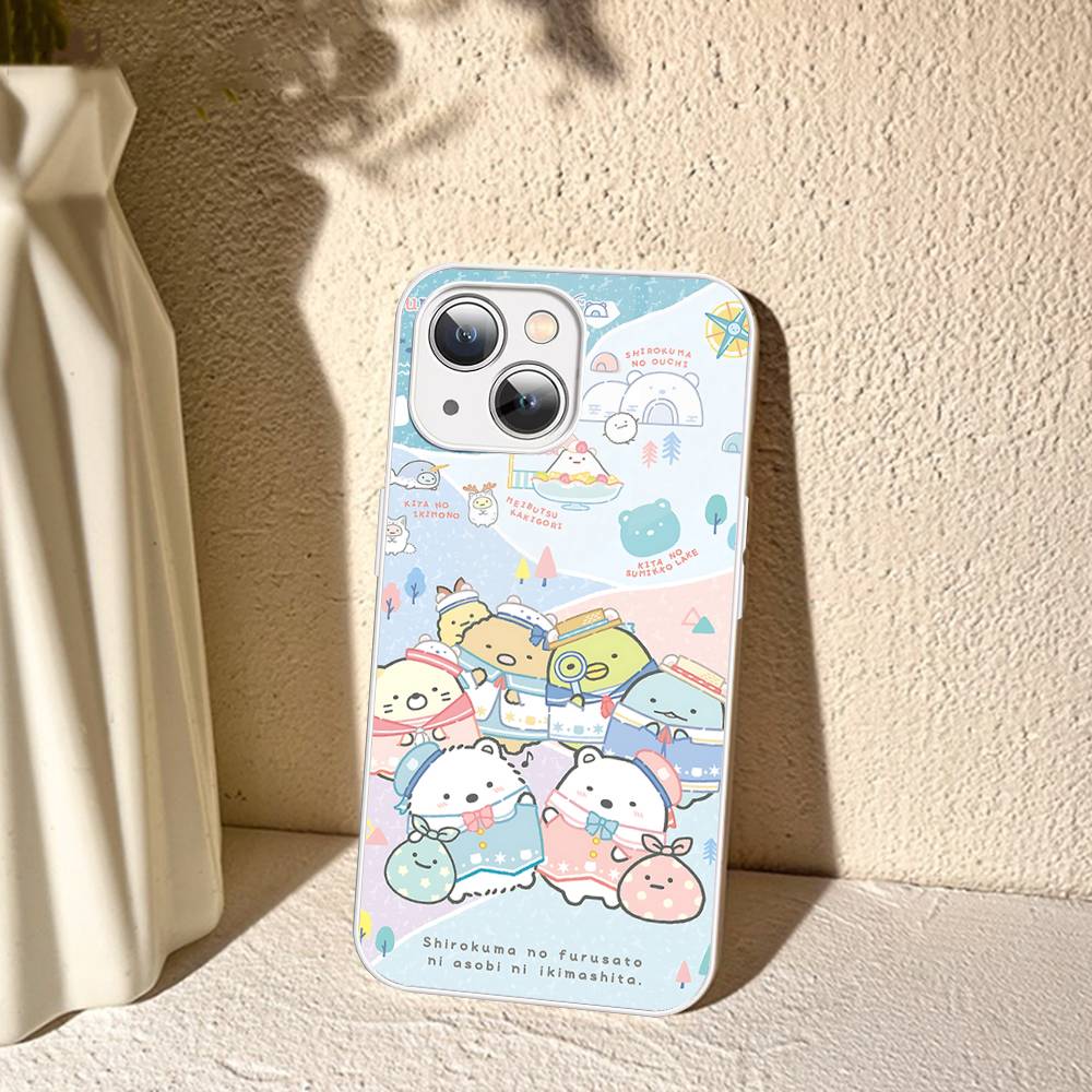 Cartoon S-sumikko Gurashi Tempered Glass For Iphone 14 13 12 11 Pro Mini XS MAX 14Plus X XS XR Cover