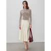 Autumn and Winter Slim Pullover Half High Neck Velvet Pleated Long Sleeve Top