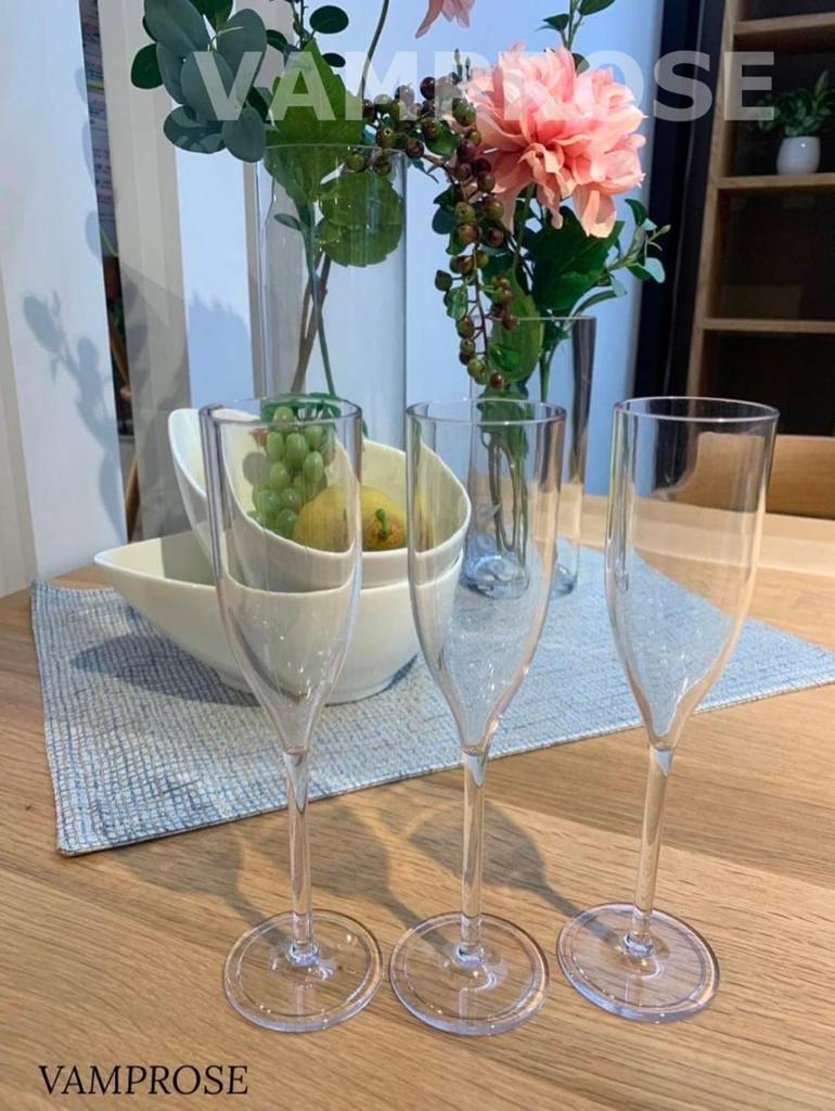 Unbreakable Champagne Glasses, 100ml, Gift Set (10 Glasses), Commercial Grade, Crystal-Clear, -20°C to 100°C, Dishwasher Safe, Ultra-Durable, Even Dro