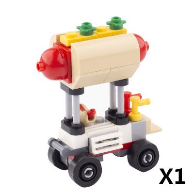 City Building Block Accessories Dining Car Movie Beverage Game Ice Cream Pizza Popcorn Food DIY Brick Children Toy Gift J036