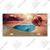 Putuo Decor Beach Licenses Plate Vintage Tin Sign Plaque Metal Car Plate for Living Room Door House Home Wall Art Decor