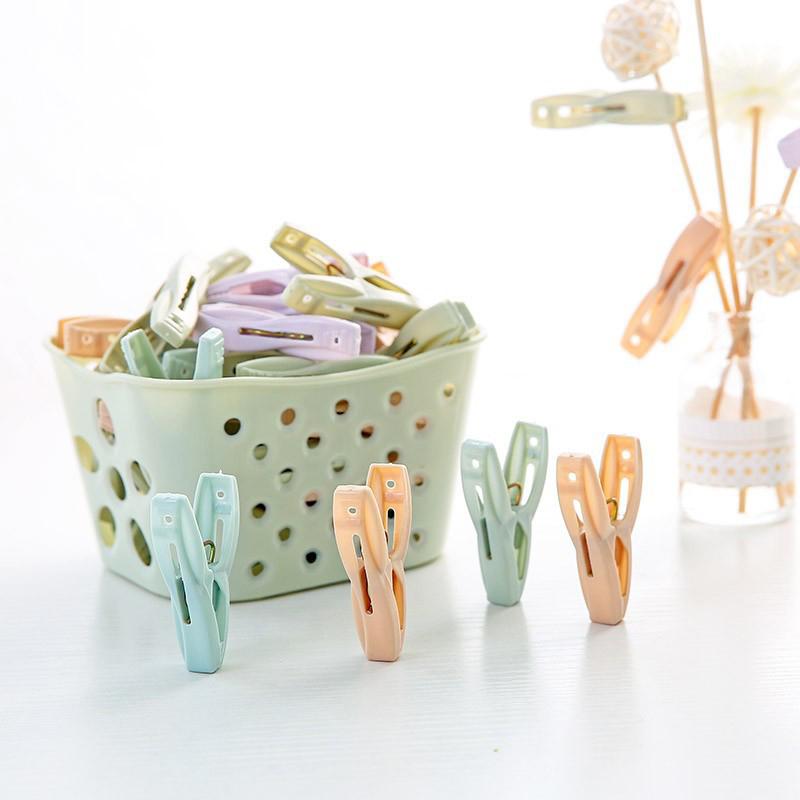 30Pcs Plastic Clothes Pegs Laundry Clothespin Clothes Pins Storage Organizer Quilt Towel Clips Spring With Basket Cabides Hanger