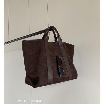 Rourouchen Korean Style 2024 Retro Suede Women's Handbag - Large Capacity Simple Tote