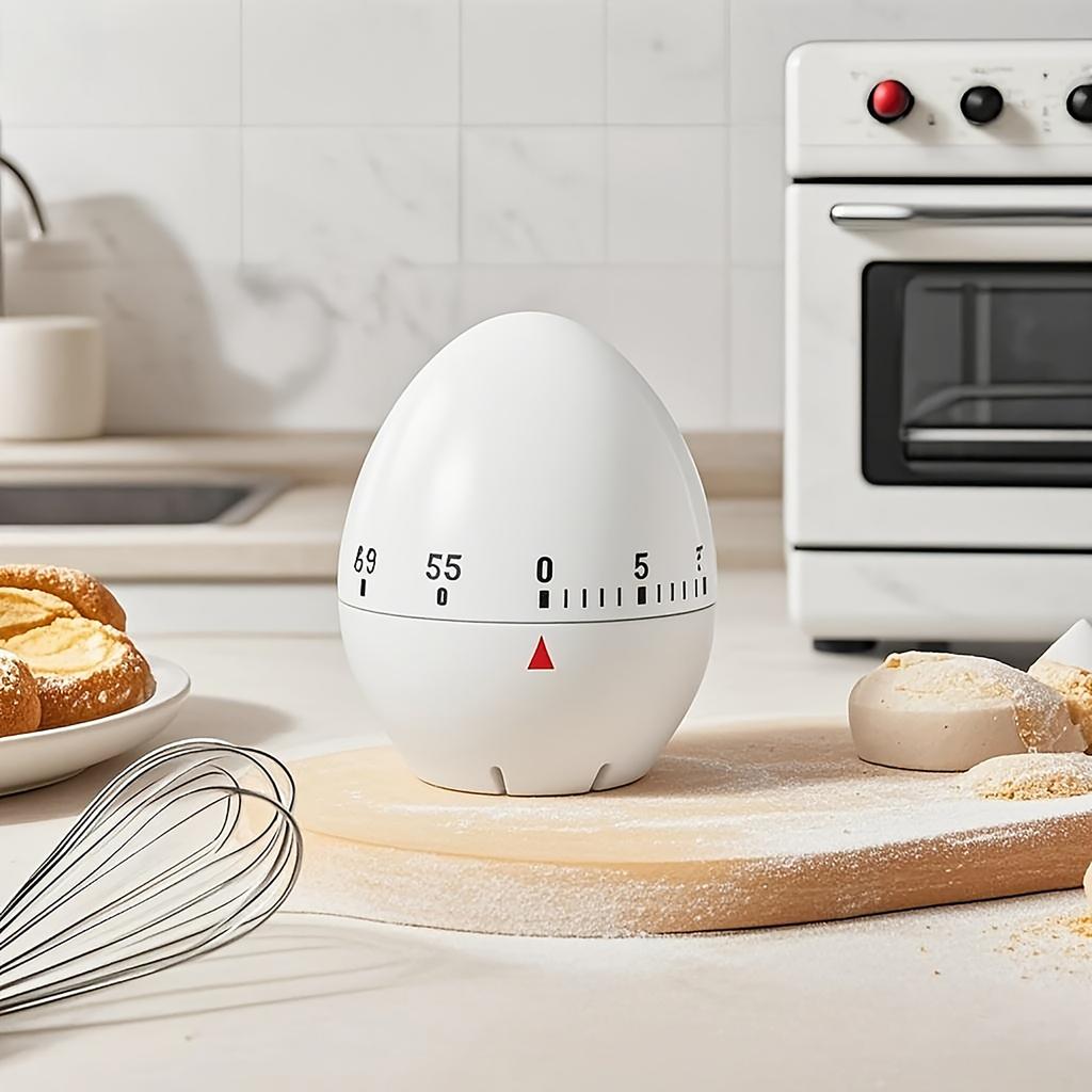 Egg Shaped Timer – Plastic Kitchen And Bedroom Countdown Timer, Playful Design, Classic Kitchen Accessory