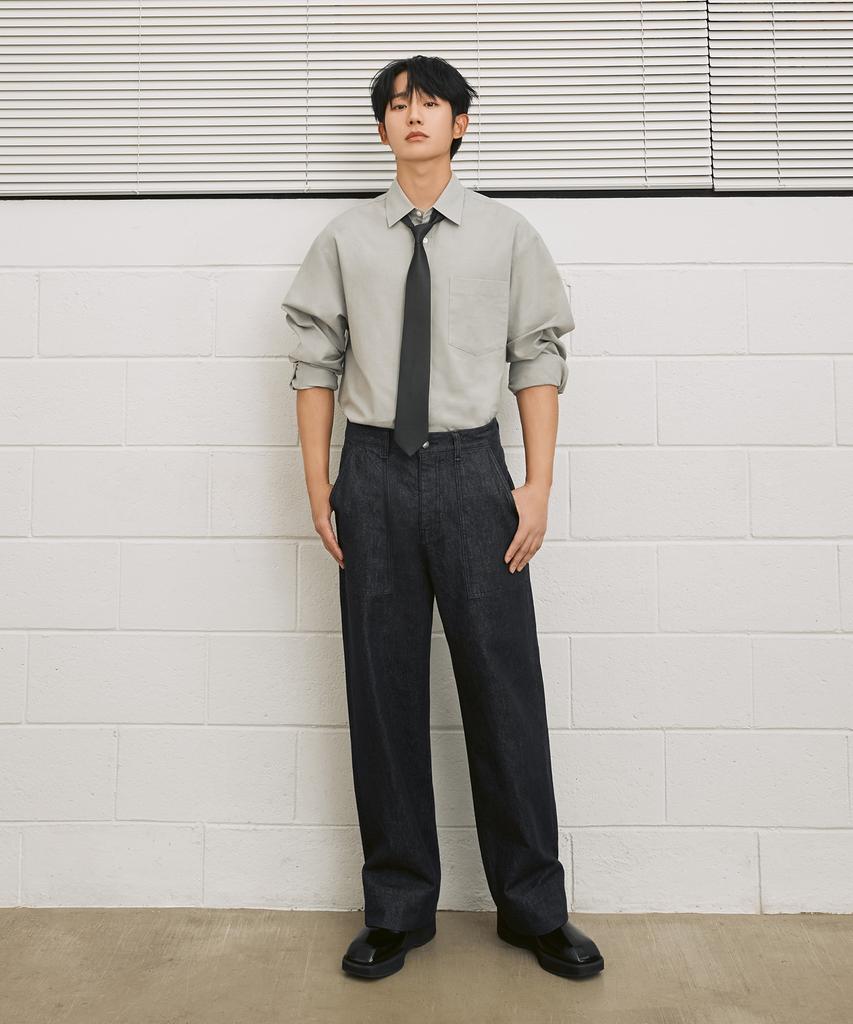 MINDBRIDGE [2 ks][Celodenné] Oversized košeľa Oxford - 11 farieb Myws0120 (Typ)
