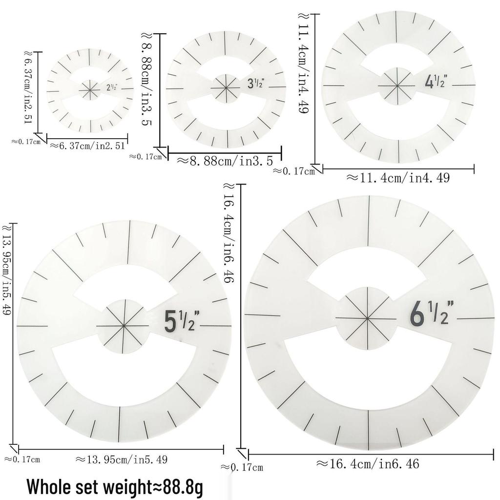 Acrylic Irregular 90° Sewing and Patchwork Ruler for Fabric Cutting