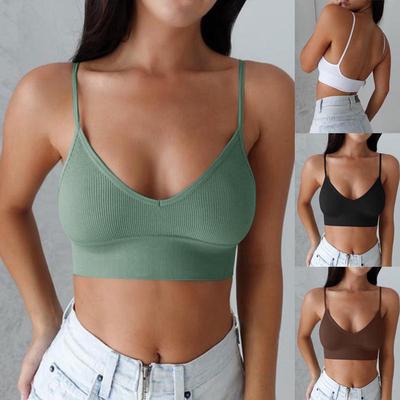 Women Wrapped Crop Top Tank Tops Sports Bra Casual Breathable Underwear Girls Sleep Bra
