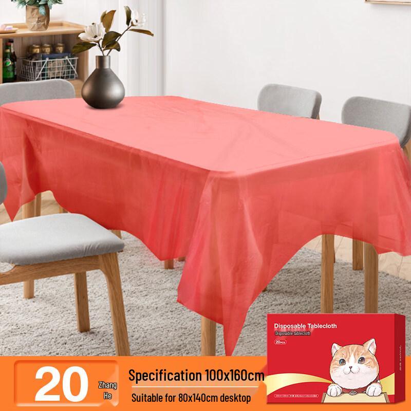 ZISIZ Persimmon and Orange Print Disposable Tablecloth