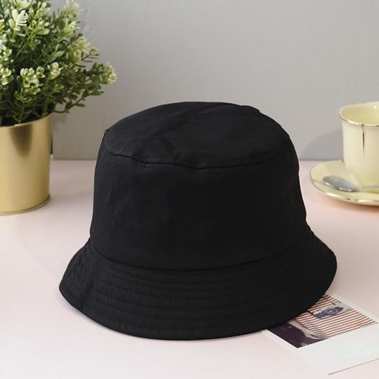 Wide Brim Round Dome Sunscreen Bucket Hat Unisex Summer Solid Color Fisherman Hat Fashion Accessories