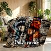 Custom Name Personalized Demon Slayer Print Blanket, Home Decor, Bedroom, Sofa, Camping, Couch, Gifts for Birthday Christmas