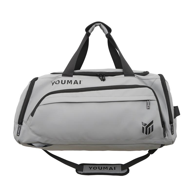 Travel bag, large capacity, high sense, high value, portable messenger fitness bag, multi-functional backpack, can be set, tie rod bag