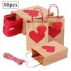 Pack of 10 Black Heart-Shaped Gift Boxes for Weddings and Valentine's Day