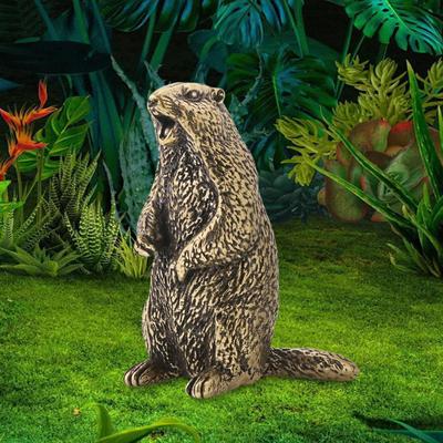 Decoração de Estatueta de Marmota de Latão, Antiga, Colecionável Decoração de Casa Mini Estátua Pequeno Animal