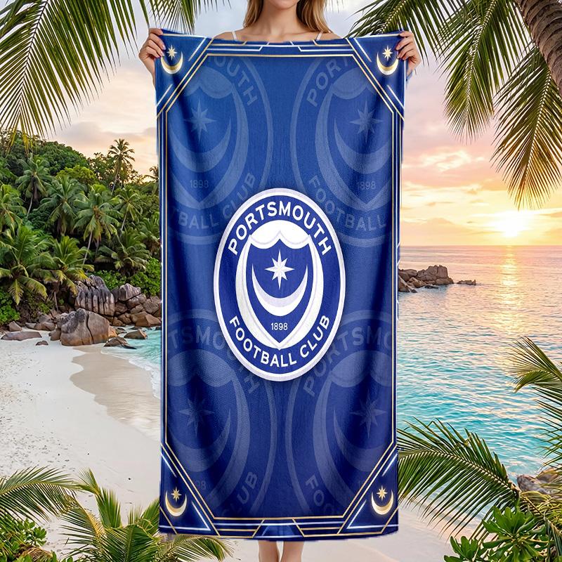 Portsmouth FC print Quick Dry Beach Towel Microfiber Absorbent Portable Travel Swimming Towel