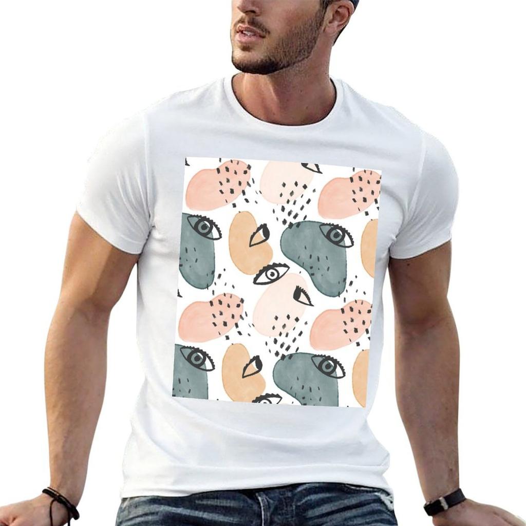 Painterly Eyes Pattern Tshirt Unisex Tshirt Black Cotton Tshirt Plain For Unisex Package T Shirts For Unisex Pack Cotton Tshirt