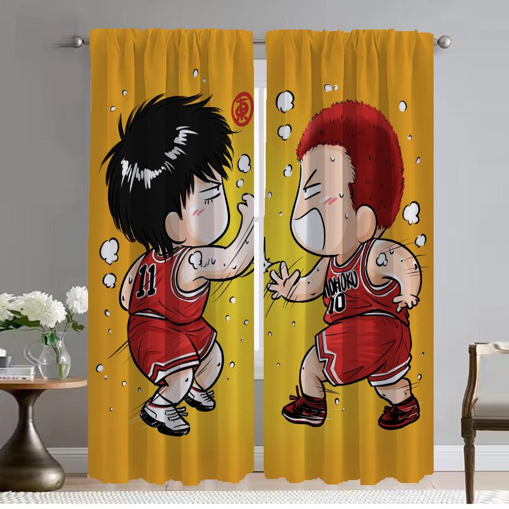 

Шторы Slam Dunk Blackout, 2 шт., оконные шторы для комнаты, 2 панели, украшение на Хэллоуин, занавески для домашнего интерьера, перегородки для детей W50xH70cmx2pcs-CL