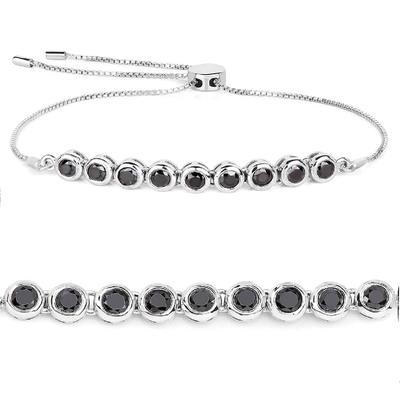 Brățară Tennis Spinel Negru - Argint Sterling 925